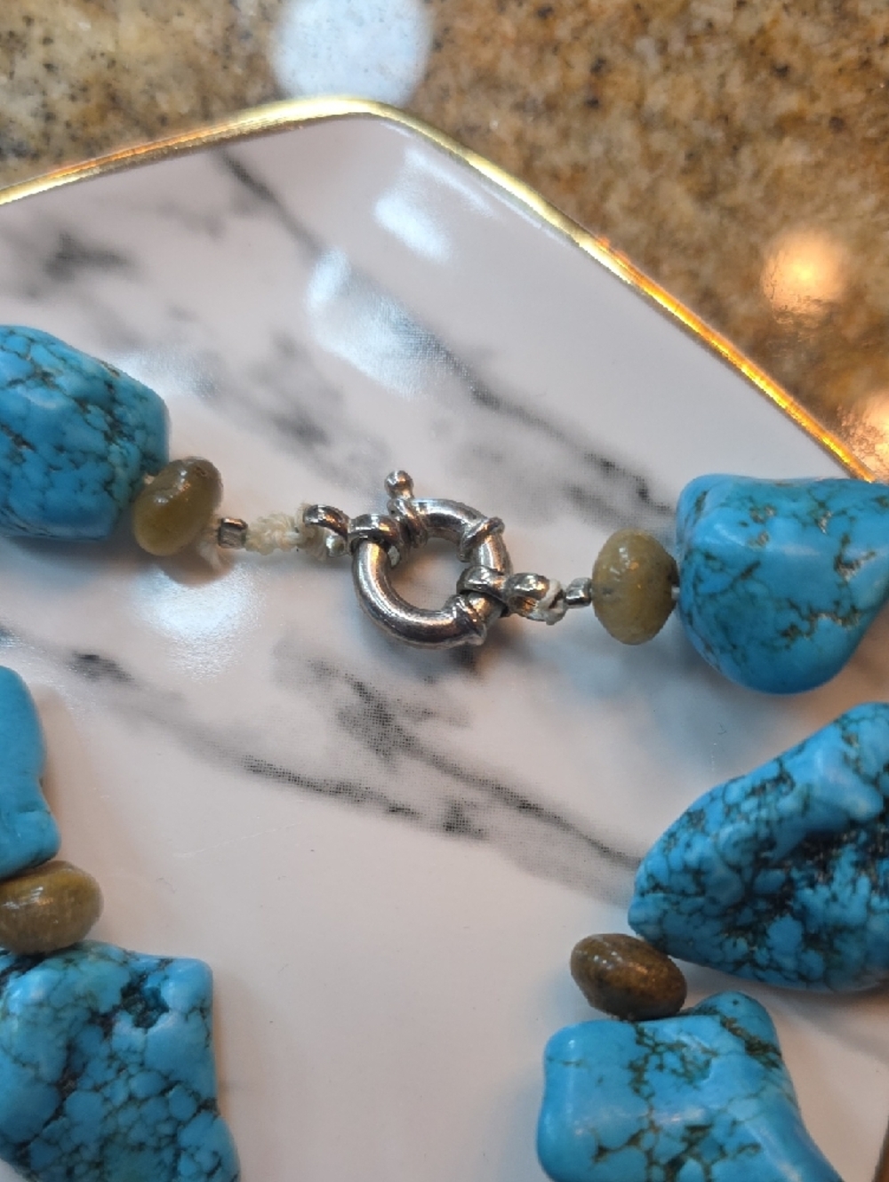 Handmade Turquoise Nugget Strand Necklace - Picture 4 of 4